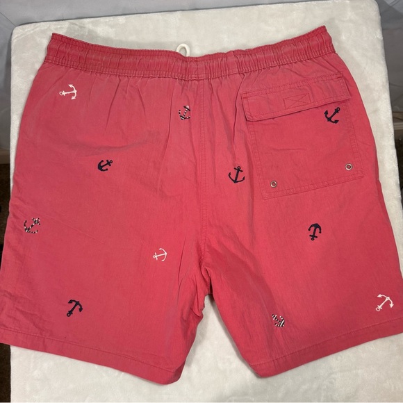 Brooks Brothers Anchor Print Swim Trunks Red Size M - Picture 2 of 7